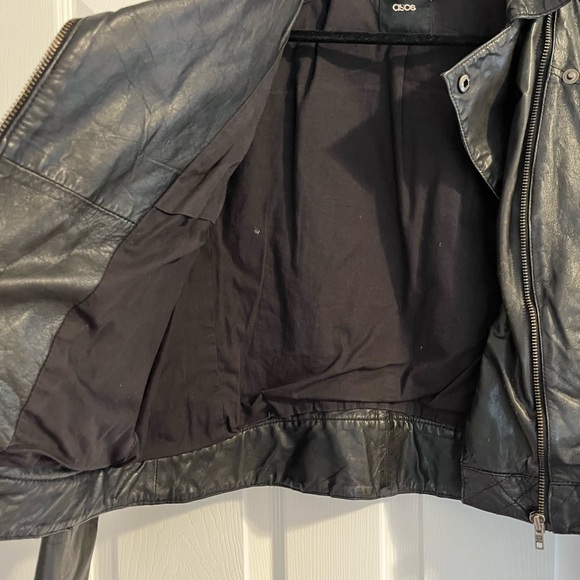 ASOS Black Leather Motorcycle Jacket - Picture 5 of 5